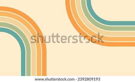 Abstract background of rainbow groovy Wavy Lines design in 1970s Hippie Retro style. Vector pattern ready to use for cloth, textile, wrap and other.