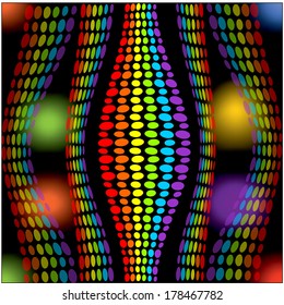 Abstract background with rainbow LED and blurry lights, light effects useful as decoration in discotheque, night club or variety show