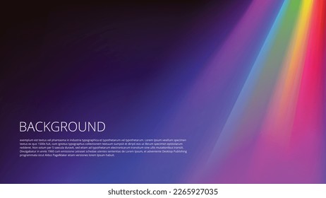 abstract background with rainbow rays in the corner