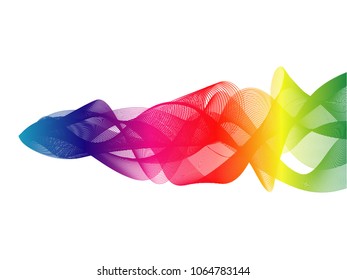 Abstract background as a rainbow ribbon on a white background.
