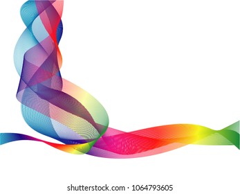 Abstract background as a rainbow ribbon on a white background.