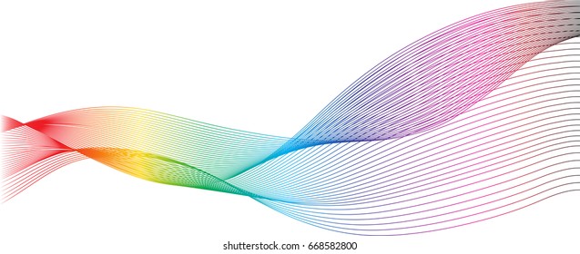 Abstract background as a rainbow ribbon on a white background.