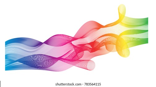 Abstract background as a rainbow ribbon on a white background, Beautiful rainbow stripes.