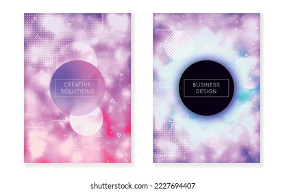 Abstract Background. Rainbow Shape. Hologram Fluid. Vibrant Dots. Light Pearlescent Elements. Magic Screen. Purple Shiny Design. Simple Flyer. Violet Abstract Background