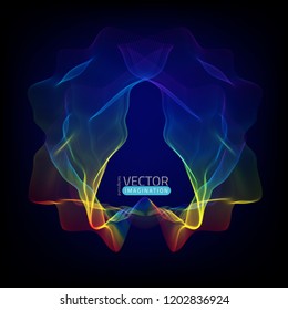 Abstract background of rainbow smoke, imagination and creative, vector illustration design.