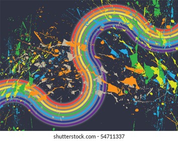Abstract background Rainbow Spray and Blots