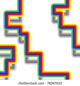 Abstract background with rainbow strips, vector illustration