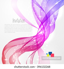 Abstract background with rainbow wave on light background with template for your text. Vector illustration.