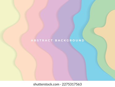 abstract background with rainbow wave papercut design