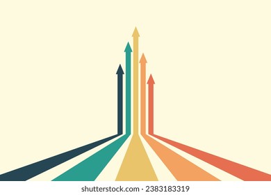Abstract background with rainbow wavy design in 1970s retro hippie style. Vector pattern ready to use for fabric, textile, packaging and more.