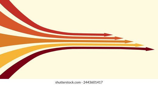 Abstract background with rainbow wavy design in 1970s retro hippie style. Vector pattern ready to use for fabric, textile, packaging and more.