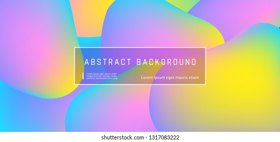 Abstract background with rainbow yellow, pink, blue liquid shapes composition. Gradient fluid abstract background template, vector illustration. Design presentation, poster layout, banner.