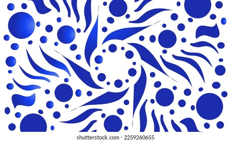 Fondo abstracto con doodles aleatorios en azul. Perfecto para fondos de pantalla, fondos de sitios web, afiches, banners