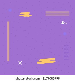 Abstract background with  random elements for social media networks.  Post template with  decoration. Square card with empty space for text. Vector illustration.
