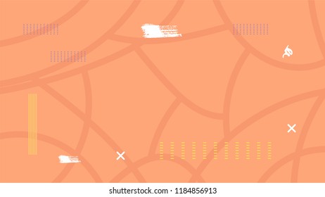 Abstract background with  random elements for social media networks.  Post template with  decoration. Horizontal banner with empty space for text. Vector illustration.
