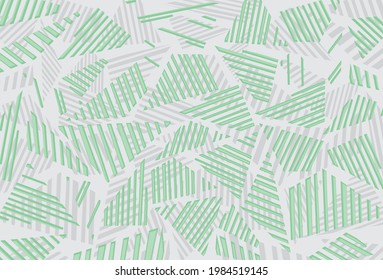 Abstract background with random green striped triangle pattern