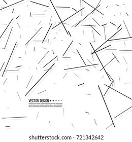 Abstract background with random irregular lines. Vector geometric shapes scattered. Chaotic Textile texture. 