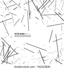 Abstract background with random irregular lines. Vector geometric shapes scattered.