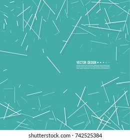 Abstract background with random irregular lines. Vector geometric shapes scattered. Chaotic Textile texture.