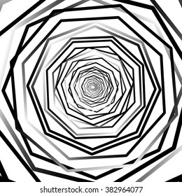 Abstract background with random rotating octagon shapes