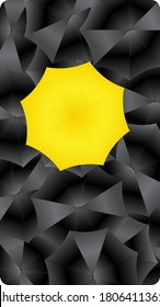 Abstract background. Random structure with umbrellas. Modern screen vector design for mobile
