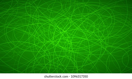 Abstract background of randomly arranged contours of elipses in green colors.