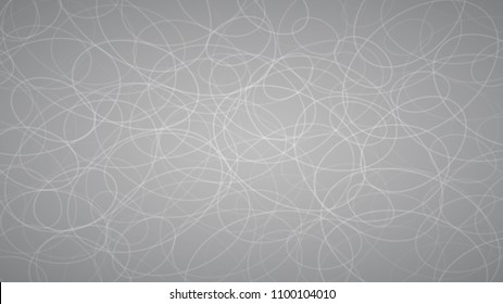 Abstract background of randomly arranged contours of elipses in gray colors.