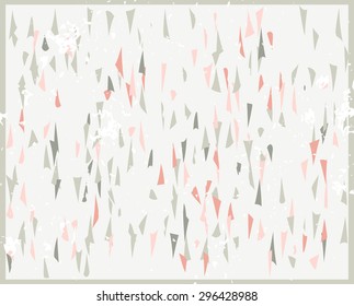 Abstract background with randomly colored triangles and grungy texture. Stylish vintage colors, retro pattern for a variety of design uses.