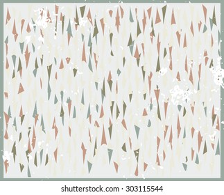 Abstract background with randomly colored triangles and grungy texture. Stylish vintage colors, retro pattern for a variety of design uses.