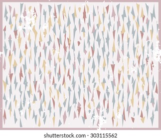 Abstract background with randomly colored triangles and grungy texture. Stylish vintage colors, retro pattern for a variety of design uses.