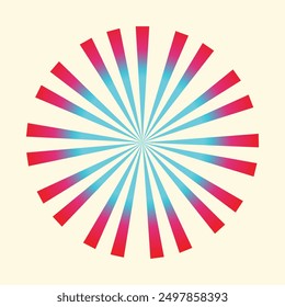 Arrière-plan Abstrait avec rayons. Arrière-plan coloré motif de rayons de soleil. Abstrait comique, arrière-plan vintage coloré. style pop art cartoon, soleil...