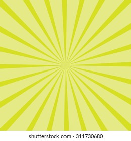 Abstract background. The rays coming from the green on light green background center
