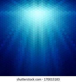 Abstract background with rays of hexagons