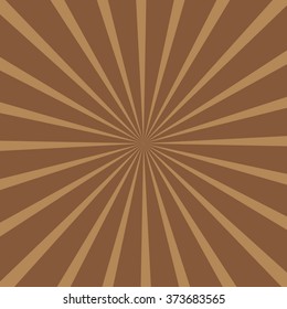 Abstract background. Rays of light brown shade of chocolate coming from the center on a brown background