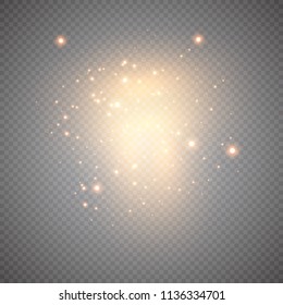 abstract background of real dust particles with backlight with a real flash lens. shiny lights. Abstract Festive vintage lights are defocused. Christmas and New Year's holiday.