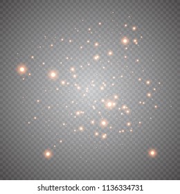 abstract background of real dust particles with backlight with a real flash lens. shiny lights. Abstract Festive vintage lights are defocused. Christmas and New Year's holiday.