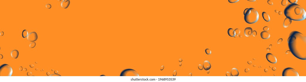 Abstract background with realistic bubbles and free space for text. Horizontal banner, backdrop Vector illustration EPS 10