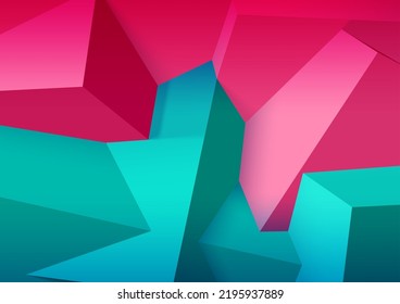 Abstract background with realistic colorful cubes. Trendy 3D background with wall of shapes.