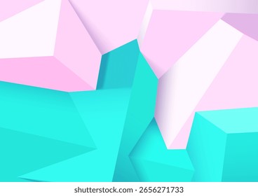 Abstract background with realistic colorful cubes. Trendy 3D background with wall of shapes.