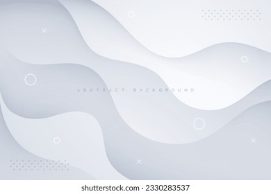 abstract background of realistic gray gradation waves with modern transparent geometric lines ornament