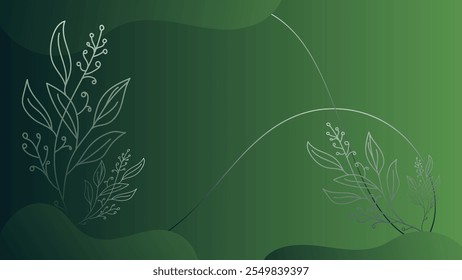 abstract background of realistic green curved gradient shading. vector design concept. Decorative web layout or poster, banner