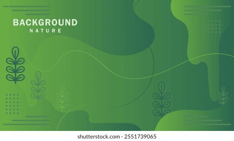 abstract background of realistic green curved gradient shading. vector design concept. Decorative web layout or poster, banner