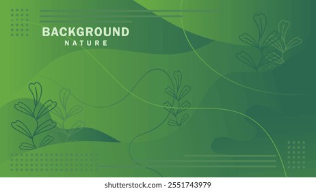 abstrakter Hintergrund mit realistischer grüner, gekrümmter Farbschattierung. Vektordesign-Konzept. Dekoratives Weblayout oder Poster, Banner