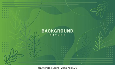 abstract background of realistic green curved gradient shading. vector design concept. Decorative web layout or poster, banner