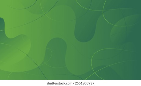 abstract background of realistic green curved gradient shading. vector design concept. Decorative web layout or poster, banner