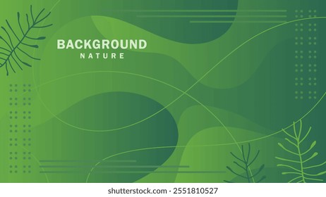 abstract background of realistic green curved gradient shading. vector design concept. Decorative web layout or poster, banner