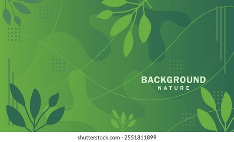 abstract background of realistic green curved gradient shading. vector design concept. Decorative web layout or poster, banner