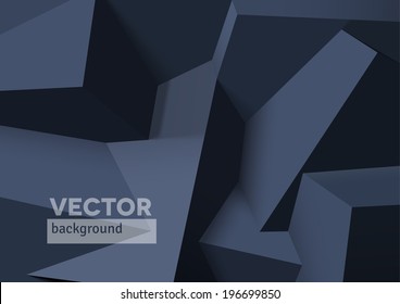 Abstract background with realistic overlapping black cubes