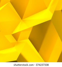 Abstract background with realistic overlapping golden cubes