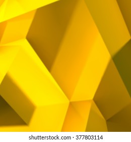 Abstract background with realistic overlapping golden cubes